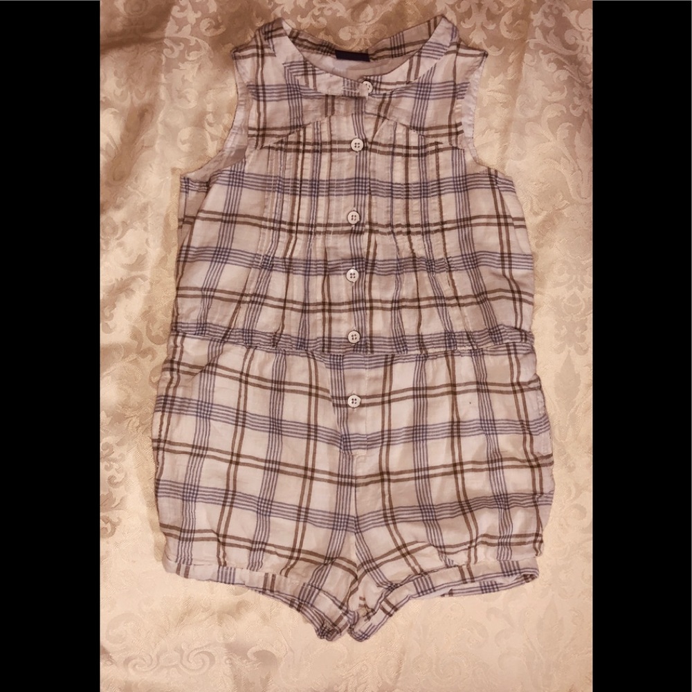 Baby Gap Toddler Romper – Blue & White | Size 3T | Cute & Comfy